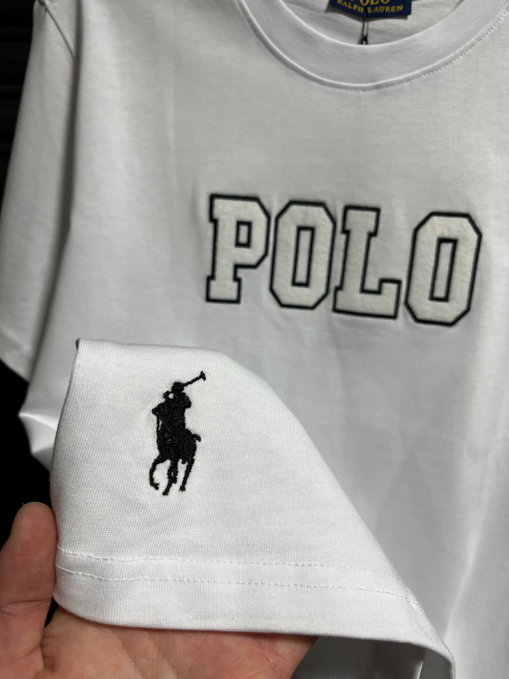 Polo işlemeli t-shirt beyaz