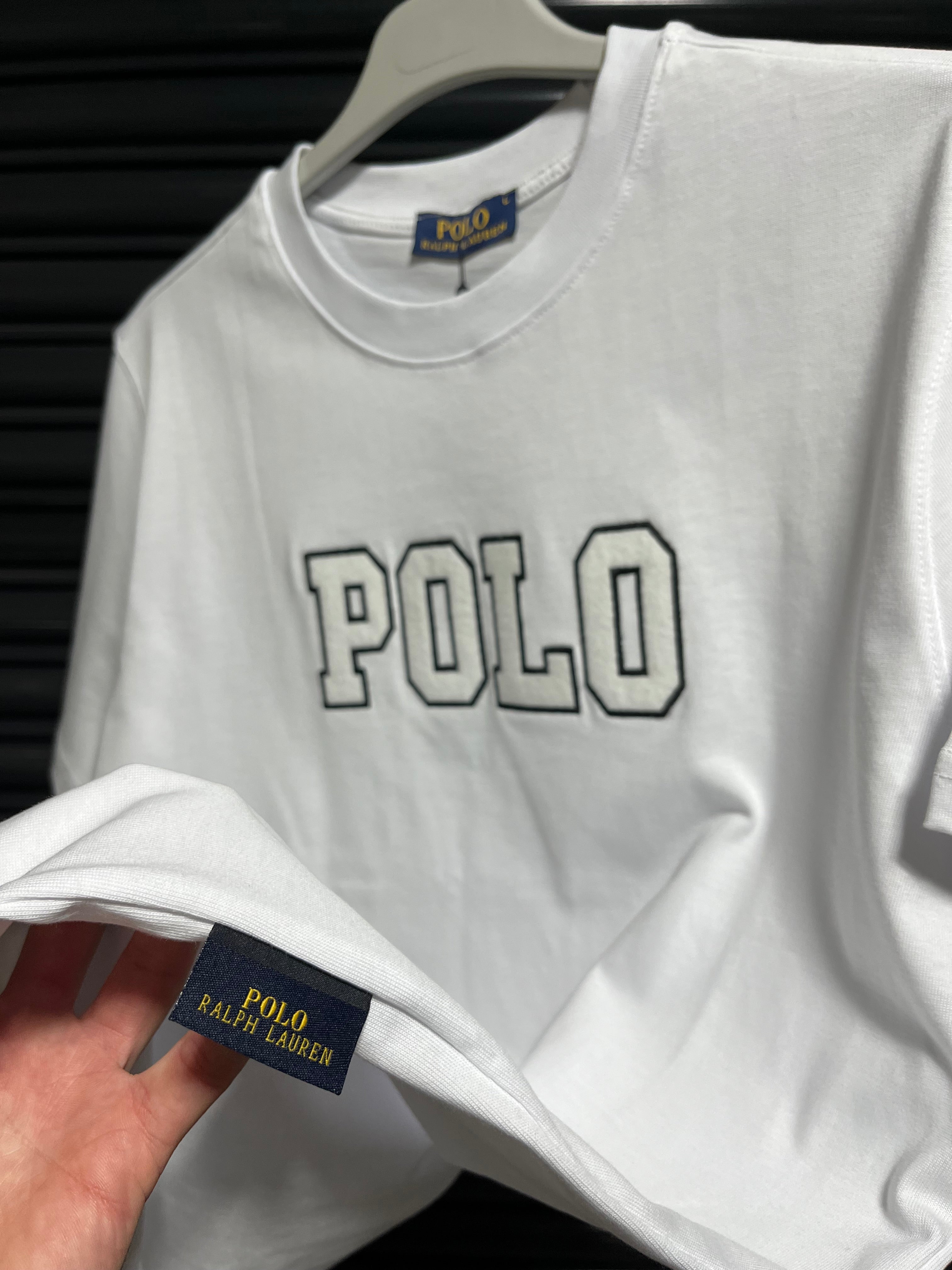 Polo işlemeli t-shirt beyaz