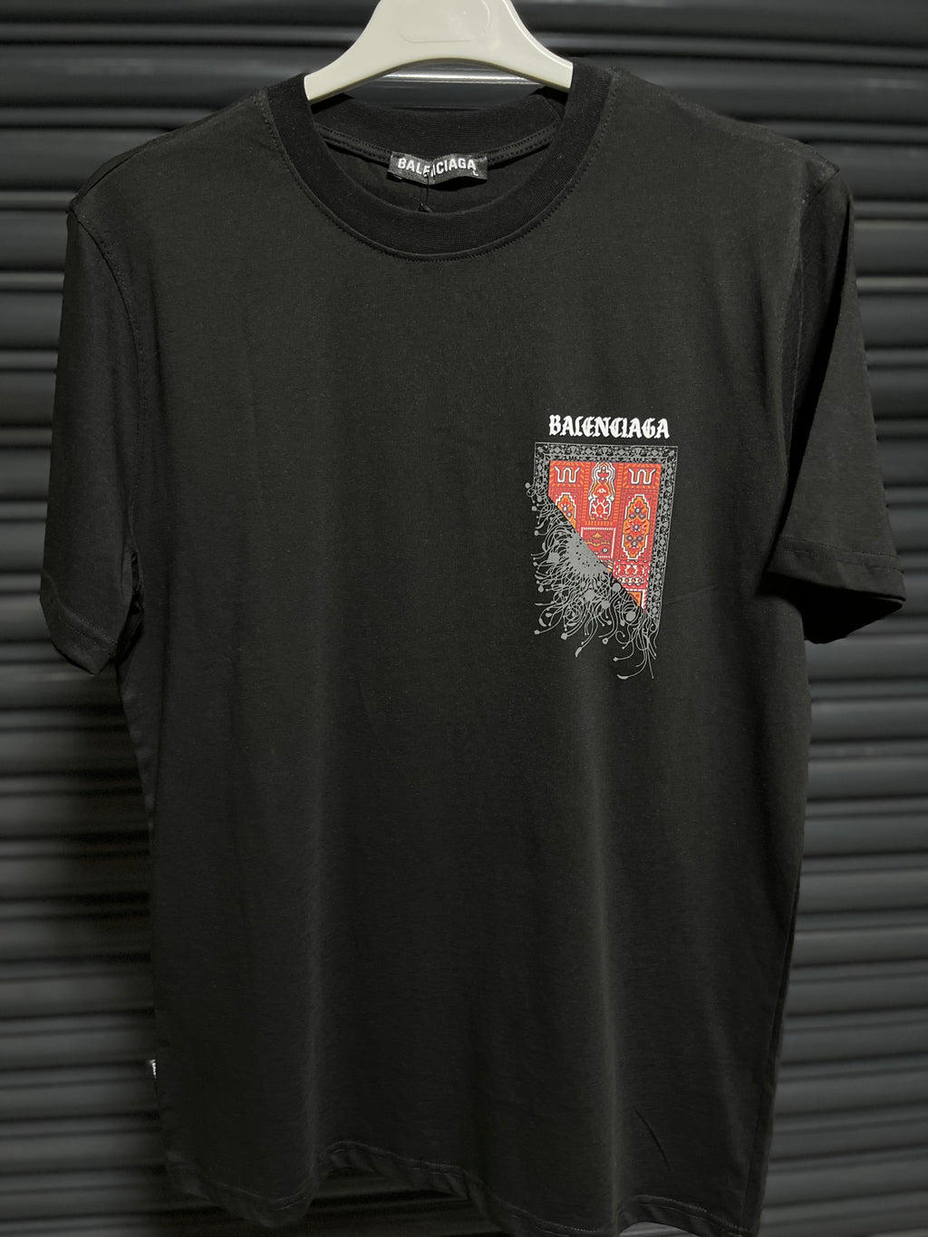 Balenciaga halı desenli t-shirt siyah