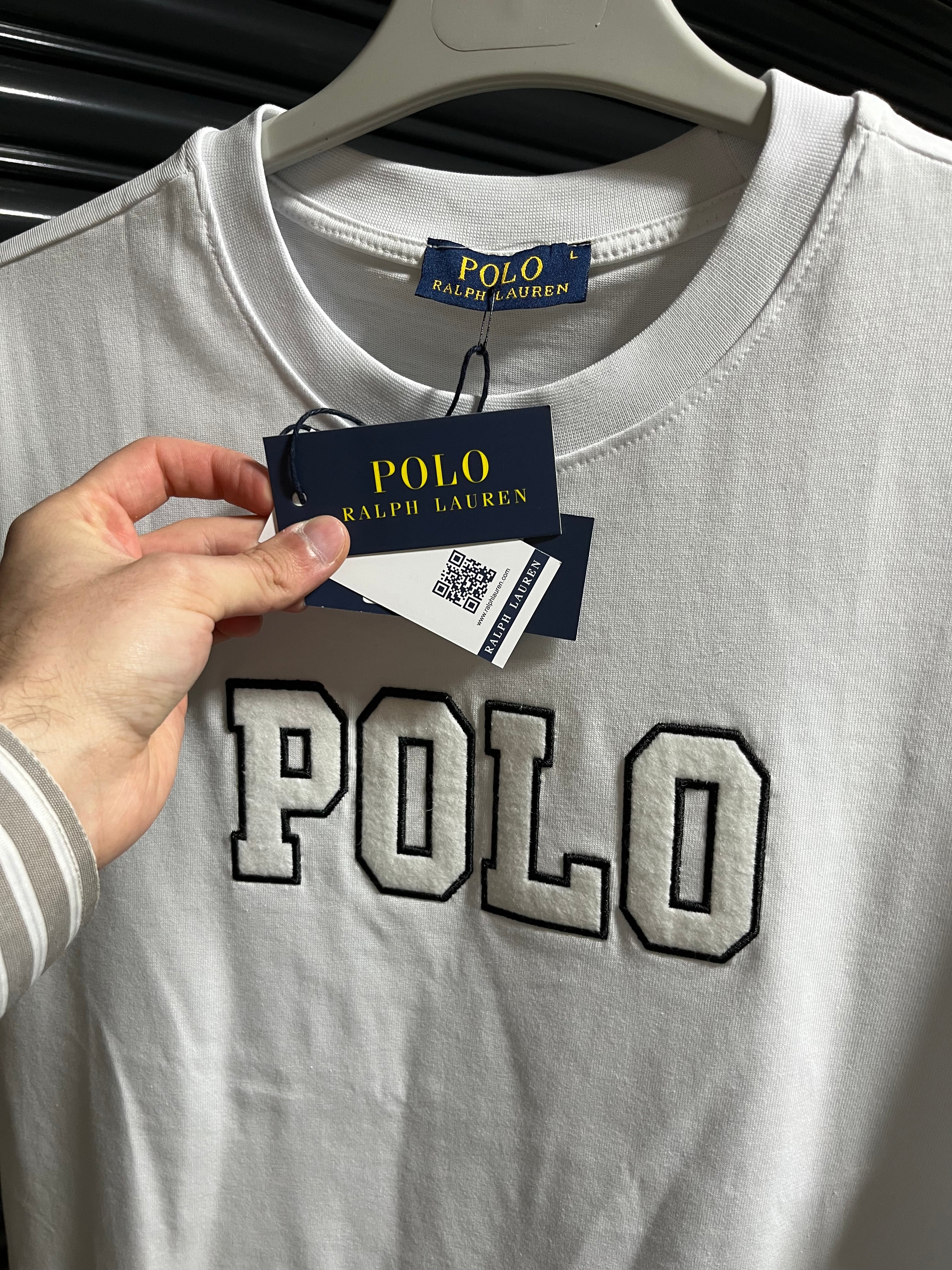 Polo işlemeli t-shirt beyaz