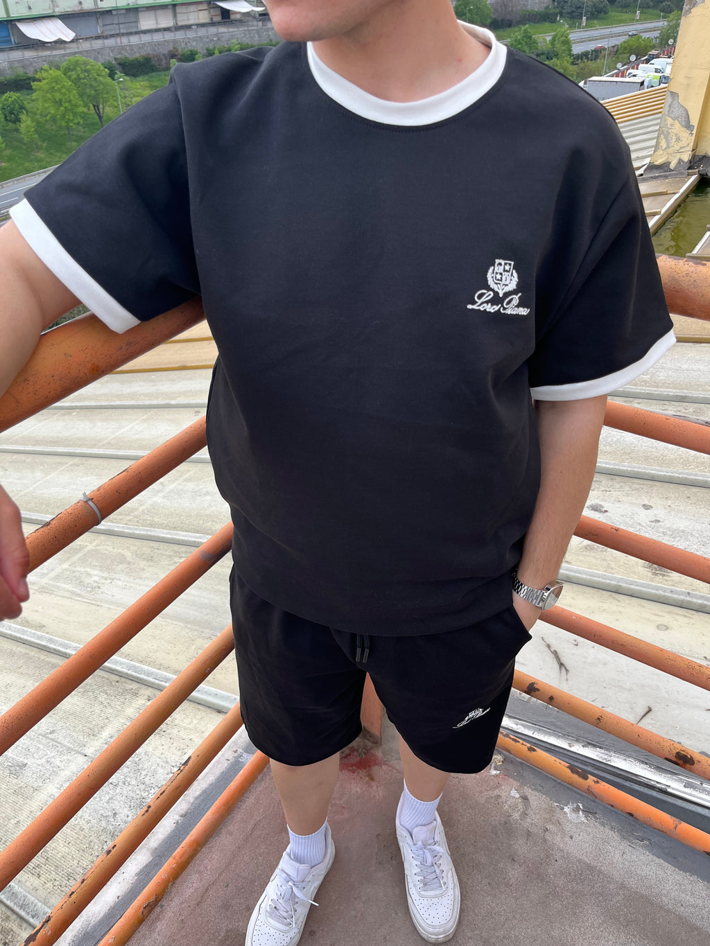 Loro Piana Şort-Tişört Siyah
