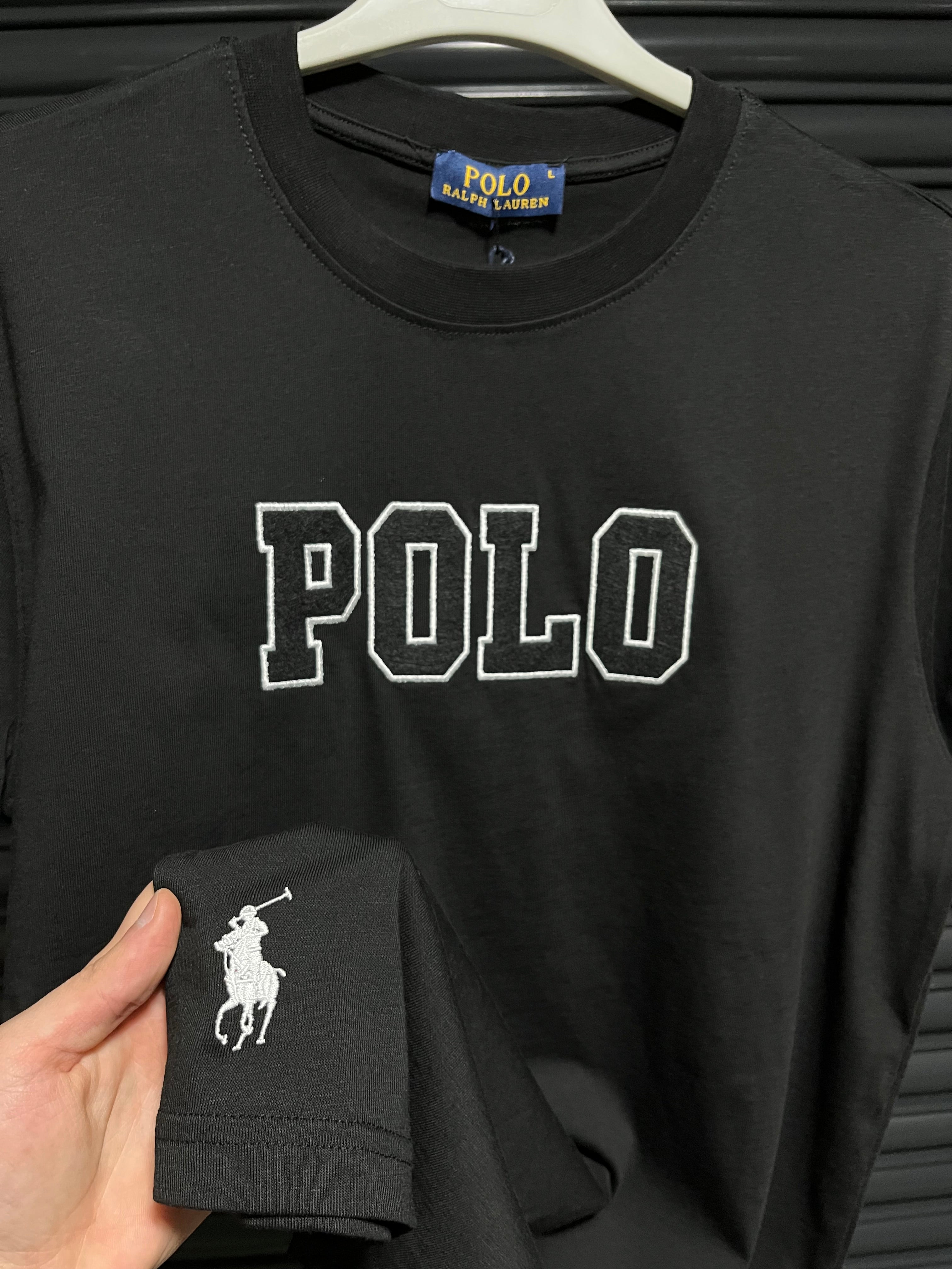Polo işlemeli t-shirt siyah