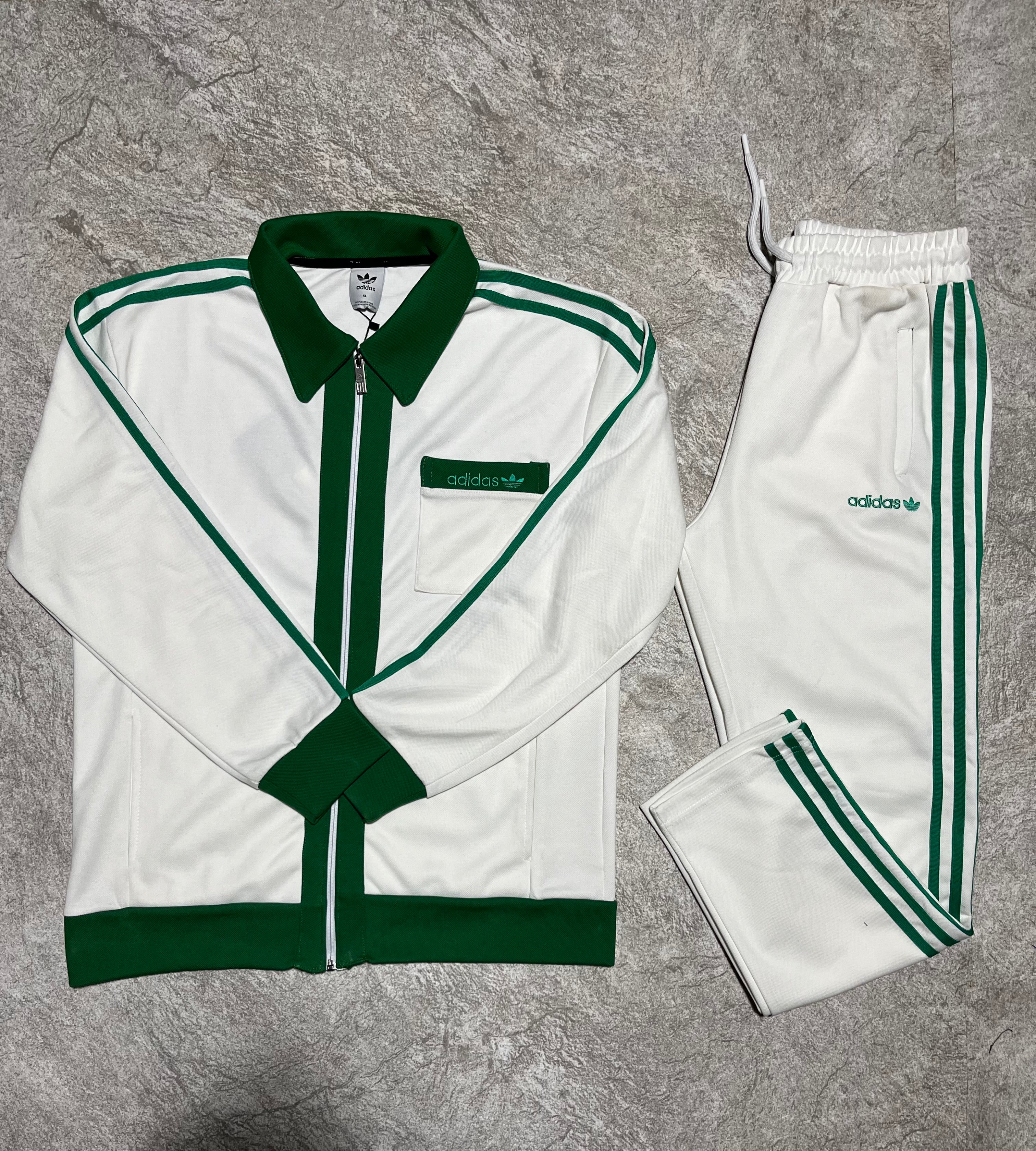 Adidas Yakalı Ön Cepli Double Pike Eşofman