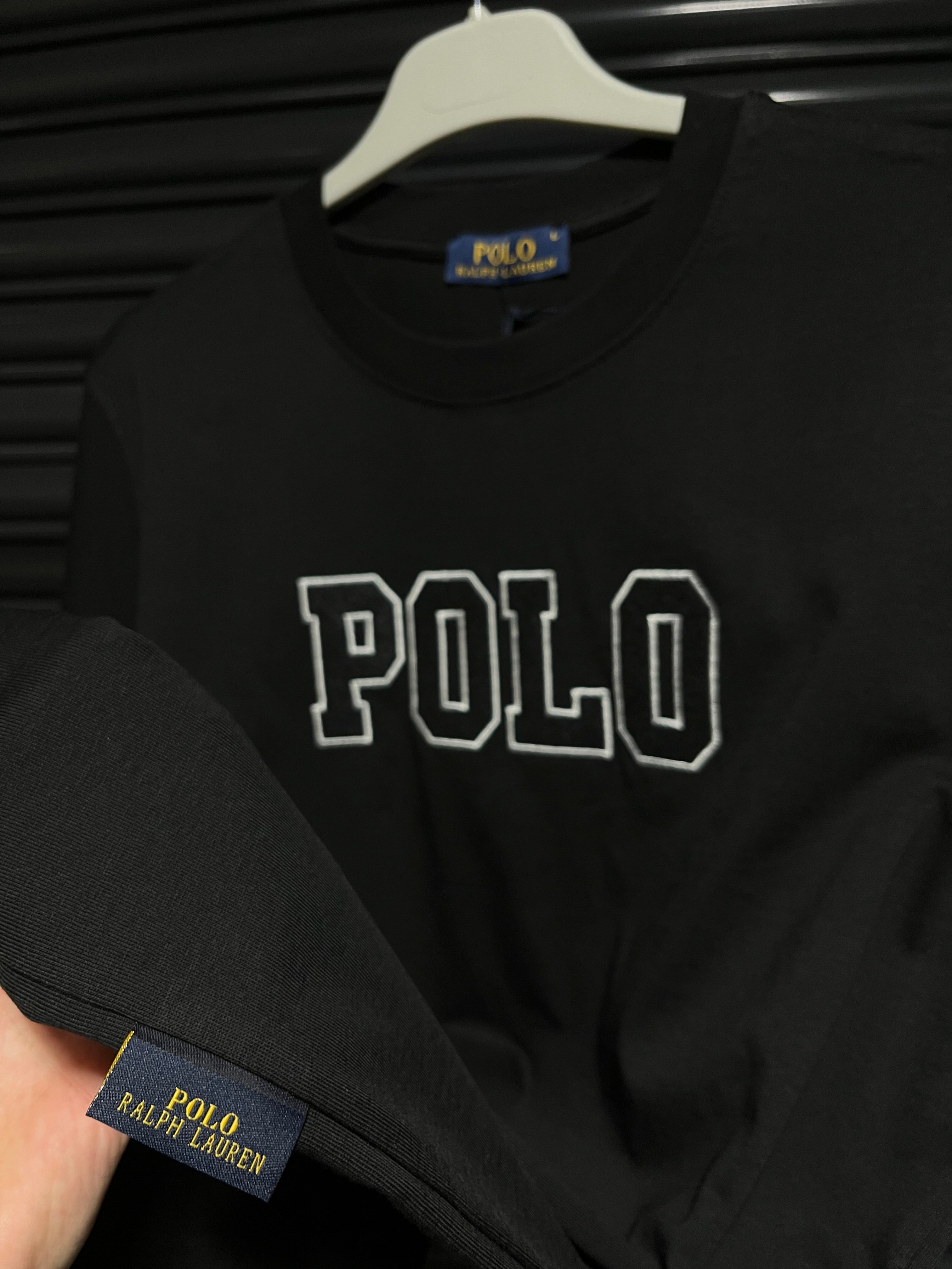 Polo işlemeli t-shirt siyah