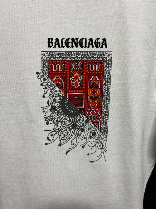 Balenciaga halı desenli t-shirt